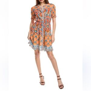 GARRIE B Short Sleeve Floral Mini Dress Size S